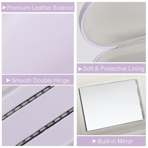 MoKo Double Eyeglass Case,Glasses and contact case 2 in 1 with Mirror - color: Ac-lilac