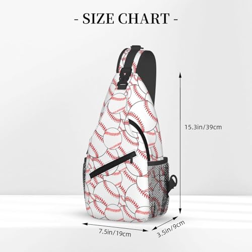 Sling Backpack For Men Hiking Daypack Crossbody Shoulder Bag Travel Chest Pack - color: Baseball Pattern