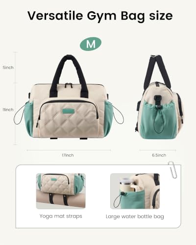 LOVEVOOK Small Gym Bag for Women with Large Water Bottle Pocket,Black - color: Black, size: Medium