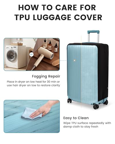 Travelkin Clear Luggage Cover For Suitcase, TPU Suitcase Cover Protector - size: 5. XLarge