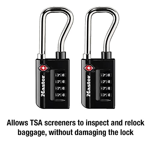 Master Lock TSA Approved Combination Luggage Lock Black 2-Pack 4696THC - size: 2 Pack