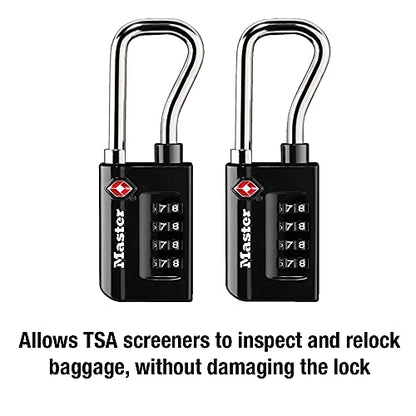 Master Lock TSA Approved Combination Luggage Lock Black 2-Pack 4696THC - size: 2 Pack
