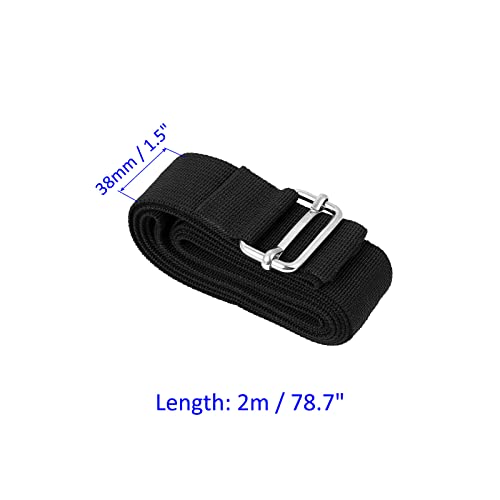 M METERXITY Luggage Strap Suitcase Belt- Travel Adjustable PP Baggage Accessory with Metal Buckle, Apply to Suitcase (6.6 Feet, Black) - size: 6.6 Feet