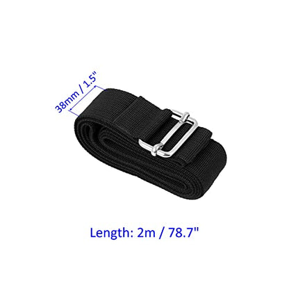 M METERXITY Luggage Strap Suitcase Belt- Travel Adjustable PP Baggage Accessory with Metal Buckle, Apply to Suitcase (6.6 Feet, Black) - size: 6.6 Feet