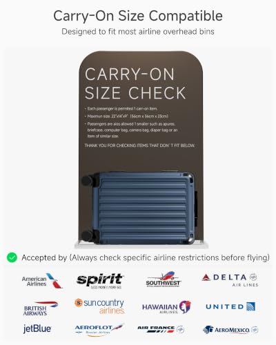 LUGGEX 20 Inch Zipperless Carry On Luggage, Midnight Blue - color: Midnight Blue, size: 20 Inch