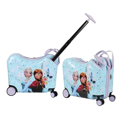 Bioworld Frozen Elsa and Anna Ride-On Luggage For Kids & Toddlers - color: Frozen Elsa and Anna