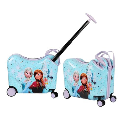 Bioworld Frozen Elsa and Anna Ride-On Luggage For Kids & Toddlers - color: Frozen Elsa and Anna