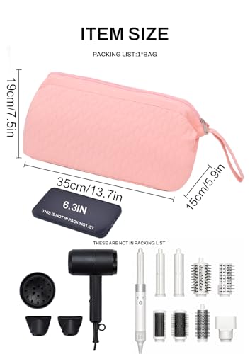TeeYee Hair Tools 다이슨 에어랩 퀼트 세면도구 가방용 여행 가방 - color: 002핑크