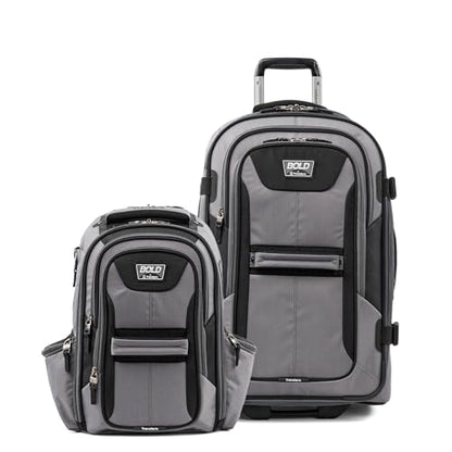 Travelpro Bold Softside Checked Medium Luggage & Backpack Set, Grey/Black - color: Grey, size: Medium