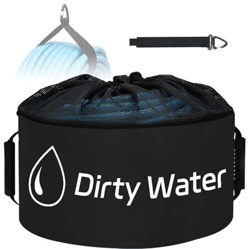 Nilight 1 Pack RV Sewer Hose Storage Bag Waterproof Black with Mesh Top - color: 1 PC, Black, size: Drawstring Mesh Top