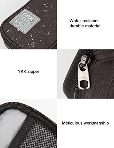 GOX Tech Pouch Accessories Case Organizer for Travel Small Electronics Bag - color: BLACK-Small