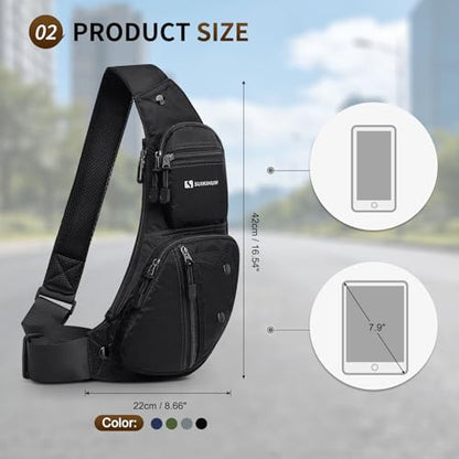 Sling Backpacks for Men Women Crossbody Bags - color: Black