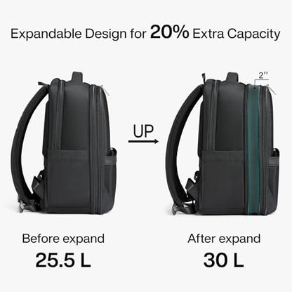 Hanke Expandable Travel Backpack 17 Inch, Full-Open Laptop Backpack, Black - color: Black, size: 17 Inch