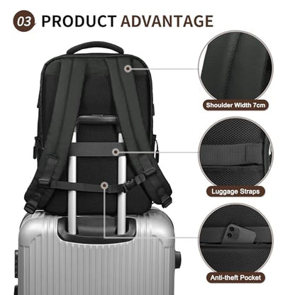 20L Backpack for 15.6 Inch Laptop for Men and Women Black - color: Black