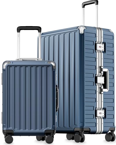 LUGGEX 2-Piece Zipperless Luggage Set, 20/28 Inch, Ocean Blue - color: Ocean Blue, size: 1 - 2 Piece Set (20/28)