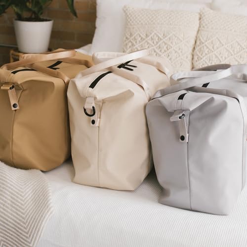 Jadyn Lola Travel Bag, Weekender/Overnight Duffel, Gym Tote Bag for Women, Men - color: Cream