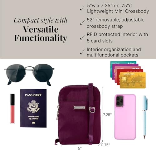 Baggallini The New Classic Collection Take Two RFID Bryant Crossbody - color: Mulberry