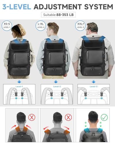 Travel Backpack for Men,60L Backpack with Shoe Compartment - color: Black(b), size: 60L