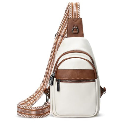 Anti-theft Chest Bags Women Small PU Leather Sling Fanny Pack - color: White-a
