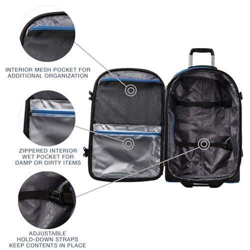 Travelpro Bold Softside Checked Medium Luggage & Backpack Set, Blue/Black - color: Blue, size: Medium