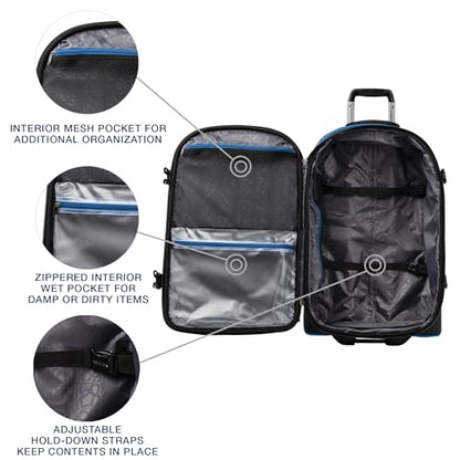 Travelpro Bold Softside Checked Medium Luggage & Backpack Set, Blue/Black - color: Blue, size: Medium