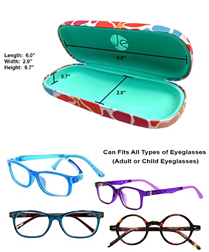 JAVOedge [4 PACK / 3 PACK], Printed Pattern Durable Hard Clamshell Eyeglass Case with Bonus Microfiber Cloth - color: Florals - Style G, size: 3 PACK