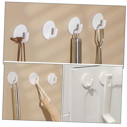 MAGICLULU 6pcs Self-Adhesive Wall Hooks for Kitchen and Bathroom Strong Adhesive Hanging Hooks for Towels Bags Keys No Drill Easy Installation for Home Organization