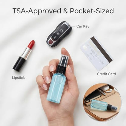 Small Travel Spray Bottles, 2 PCS 1 oz Mini Spray Bottles - Fine Mist Spritzer for Perfume, Sanitizer, Art & Plants, TSA Approved Leak-Proof Refillable Bottles