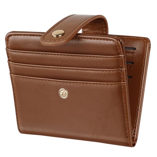 Small Wallets for Women Slim Minimalist Bifold Credit Card Holder - color: A Oil Brown
