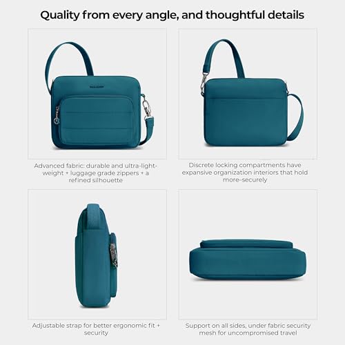 Travelon Anti-Theft Roam East/West Crossbody - color: Capri Blue