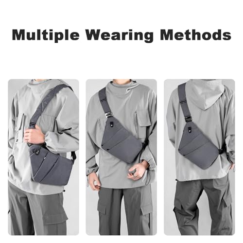 Anti Theft Travel Bag Sling Cross-body Bag Large Capacity - color: Dark Grey, style: Right Shoulder
