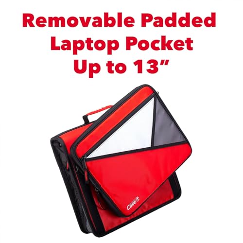 Case-it School Zipper Binder | 1.5" D-Ring | 325-Sheet | LT-207 Fire Red - color: Fire Red, size: 1 Pack
