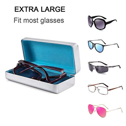 TRIUMPH VISION Sunglasses Case Hard Shell Glasses Case Eyewear Eyeglasses - color: Silver, size: Medium for eyeglasses