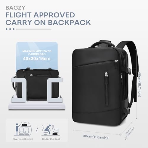 40x30x15cm Personal Item Travel Bag for Airplane Underseat Backpack
