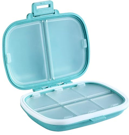 Holii Travel Pill Organizer, 8 Compartments Portable Pill Case （Blue） - color: Blue