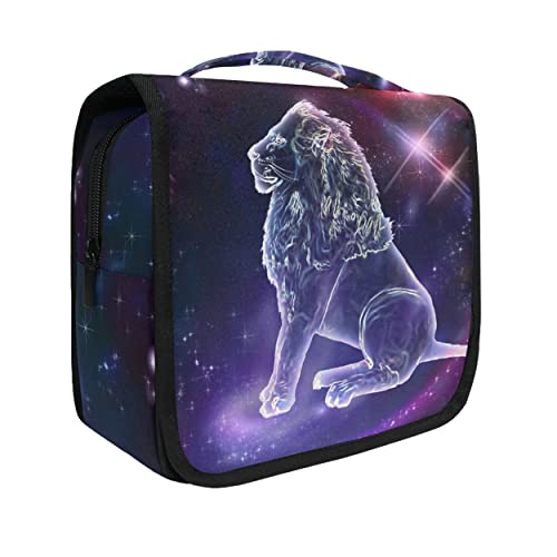 senya Hanging Travel Toiletry Bag Kit Makeup Case Cosmetics Organizer for Men Women - color: Leo Constellation Space