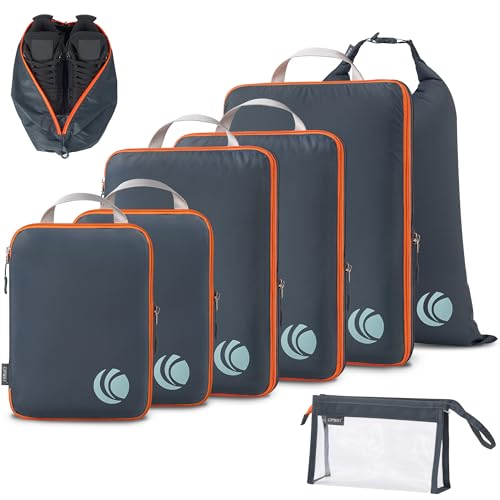Cipway Compression Packing Cubes for Travel (8 Piece,Grey) - color: Grey, size: 8PCS