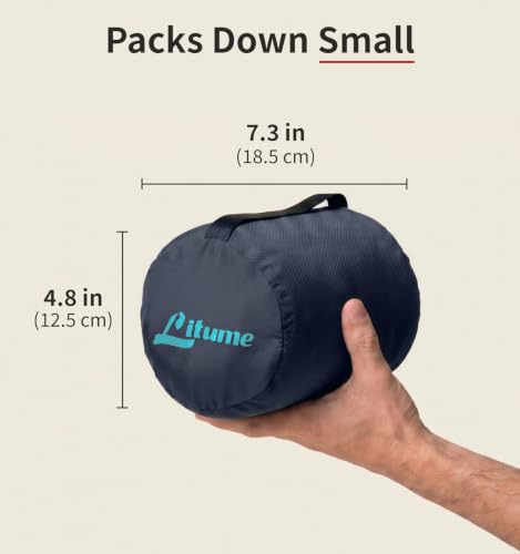 Litume Compact Travel Blanket for Airplane, Fleece, Teal - color: Teal