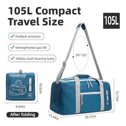 Extra Large 105L Duffel Bag, Foldable Moving & Storage Bag - color: Navy Blue, size: 105L