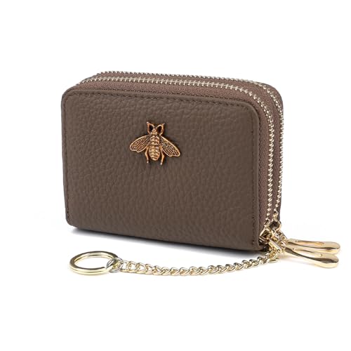 imeetu RFID Credit Card Holder, Small Card Wallet Women, Leather Card Case - color: Max - Taupe Grey, size: Max