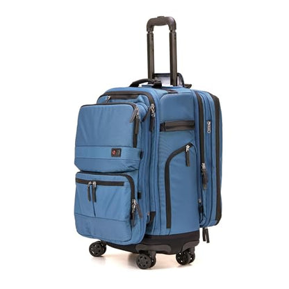 Trilogy Modular System I Modular 4-wheel spinner carry-on, with two zip-off bags! All 3 are Expandable! You get 3 bags in 1! Mix and match; take apart to fit crowded airplane spaces (Blue) - color: Blue