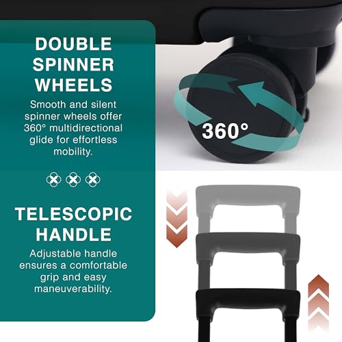 TRAVELARIM Luggage Sets 2 Piece, 24 Inch Suitcase and 28 Inch Luggage with Spinner Wheels, Durable Hard Shell Suitcase Set, Expandable Travel Suitcases with Wheels, Black - color: Black, size: 2 Piece Set (24"/28")