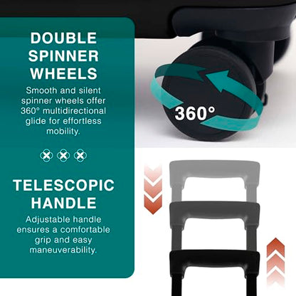 TRAVELARIM Luggage Sets 2 Piece, 24 Inch Suitcase and 28 Inch Luggage with Spinner Wheels, Durable Hard Shell Suitcase Set, Expandable Travel Suitcases with Wheels, Black - color: Black, size: 2 Piece Set (24"/28")