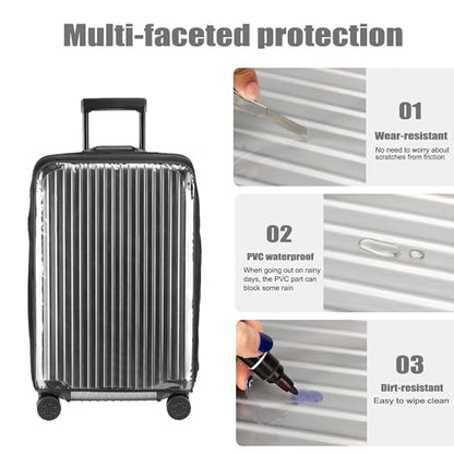 Clear Luggage Covers For Suitcase TSA Approved,No‑Disassembly (Black, 22) - color: Black, size: 22