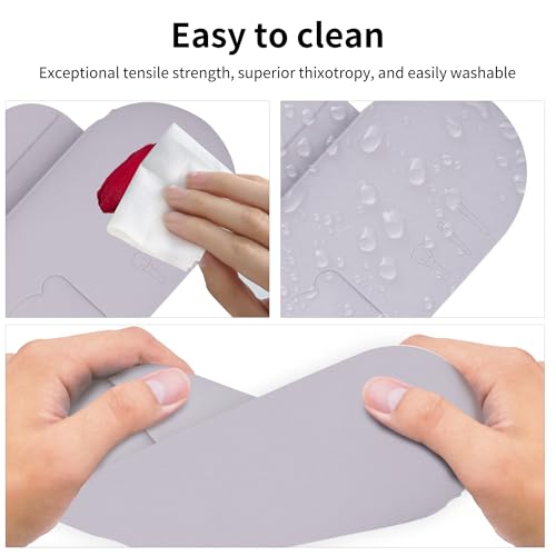 Travel Silicone Makeup Brush Holder with Cleaning Pad and Magnetic Closure - color: Purple