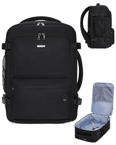 WANDF Personal Item Travel Bag 18x14x8, Carry On Laptop Backpack (Black) - color: B-black, size: 18x14x8