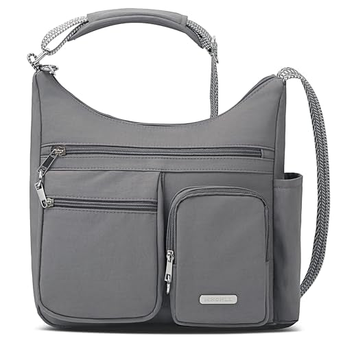 MHCNLL Anti Theft Crossbody Bag for Women, Waterproof Nylon Travel Purse - color: Grey