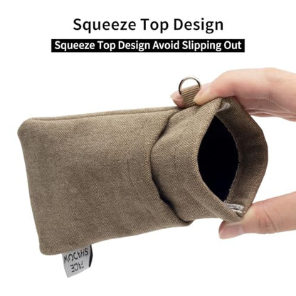 Face Shadow Double Glasses Case Soft Eyeglass Case For Women Men - color: Canvas Brown