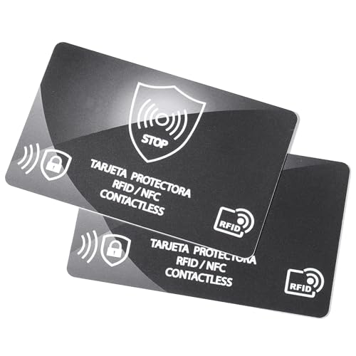 RFID Blocking Card,Credit Card Bank Debit Contactless Theft Prevention NFC Blocker Protector,Protection for Entire Wallet - color: B-2 Pcs Black