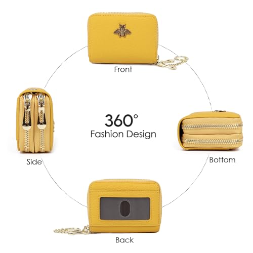 imeetu RFID Credit Card Holder, Small Card Wallet Women, Leather Card Case - color: Max - Yellow, size: Max